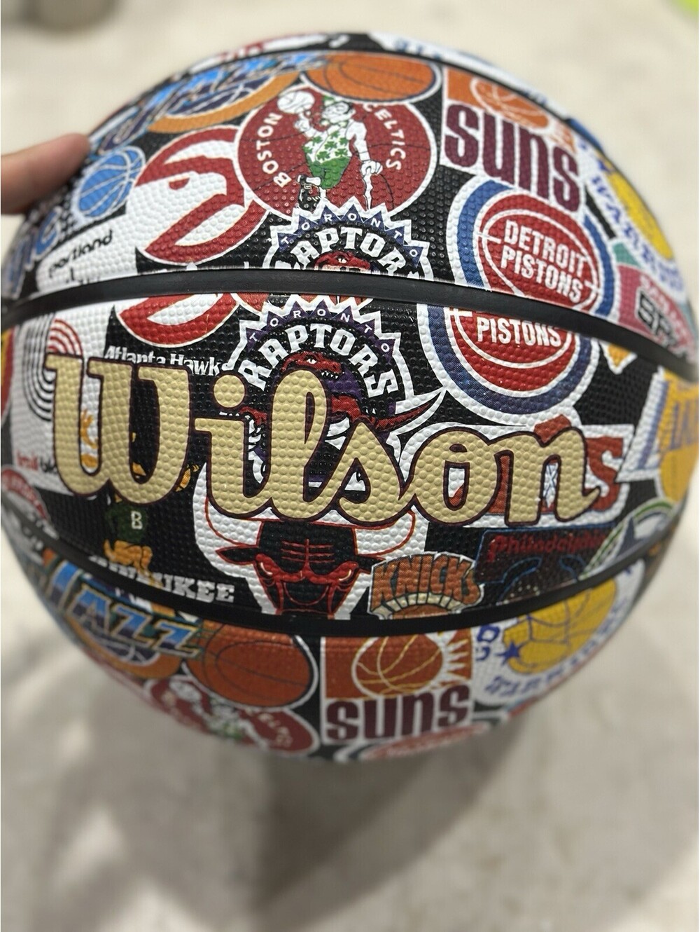 NBA All Team Retro Synthetic Leather Rubber Basketball - Size 7, 29.5" NEW